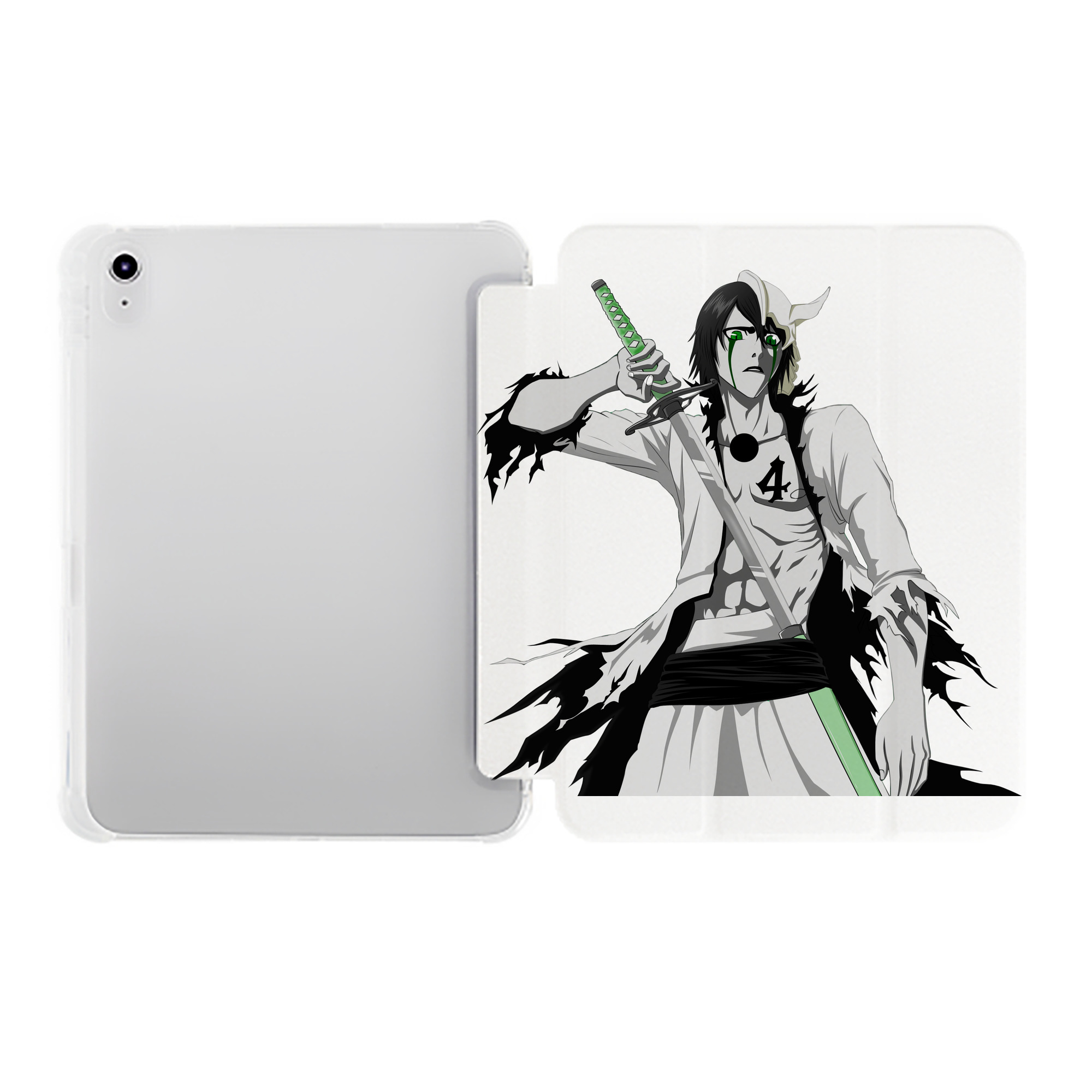 （画像用） ブリーチ ウルキオラ·シファー BLEACH Ulquiorra cifer IPad ケース ペン収納付き 三つ折りスタンド PUレザー×シリコン 対応機種9.5/10.5/10.9インチ